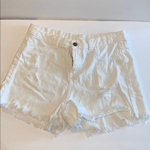 White Jean Shorts
